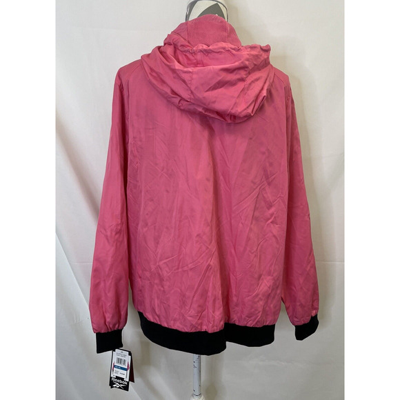 NWT Reebok Women's Windbreaker Jacket Laser Pink & Black XXL Retail $125 Charity - Picture 3 of 15